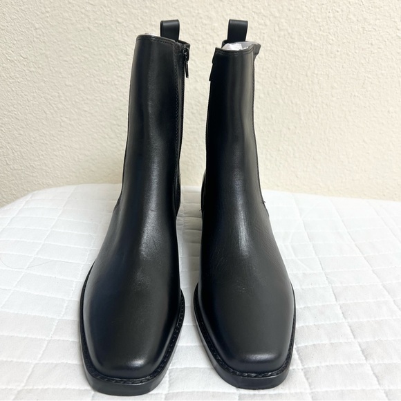 Madewell The Idris Ankle Boot in True Black Leather Size 7 - Picture 7 of 11